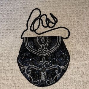 Vintage Neiman Marcus Beaded Purse with Long Strap